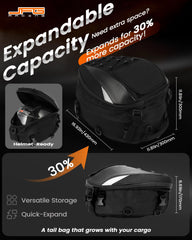 JFG RACING tail bag water-resistant PU leather protects essentials in light rain