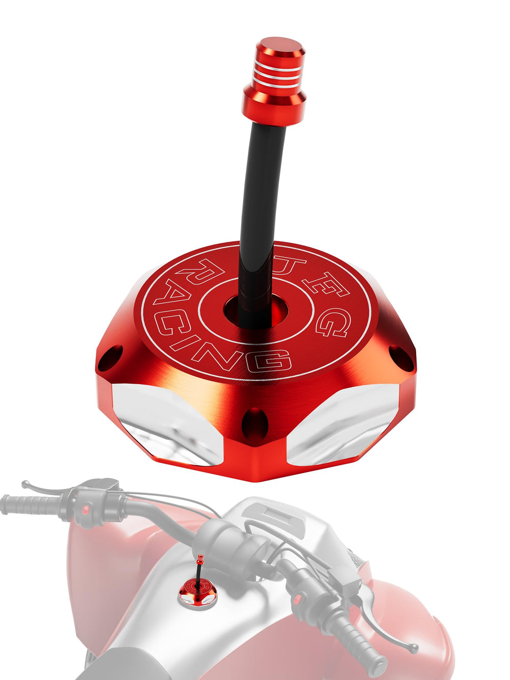 JFG RACING YFZ-450 gas cap with CNC billet cover, durable and stylish.