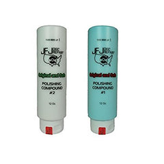 JFJ Easy Pro white two polish compound bottle for refined finish and easy cleanup.