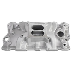 JGhyperX 2701 intake manifold front view in aluminum shows durable dual‑plane design
