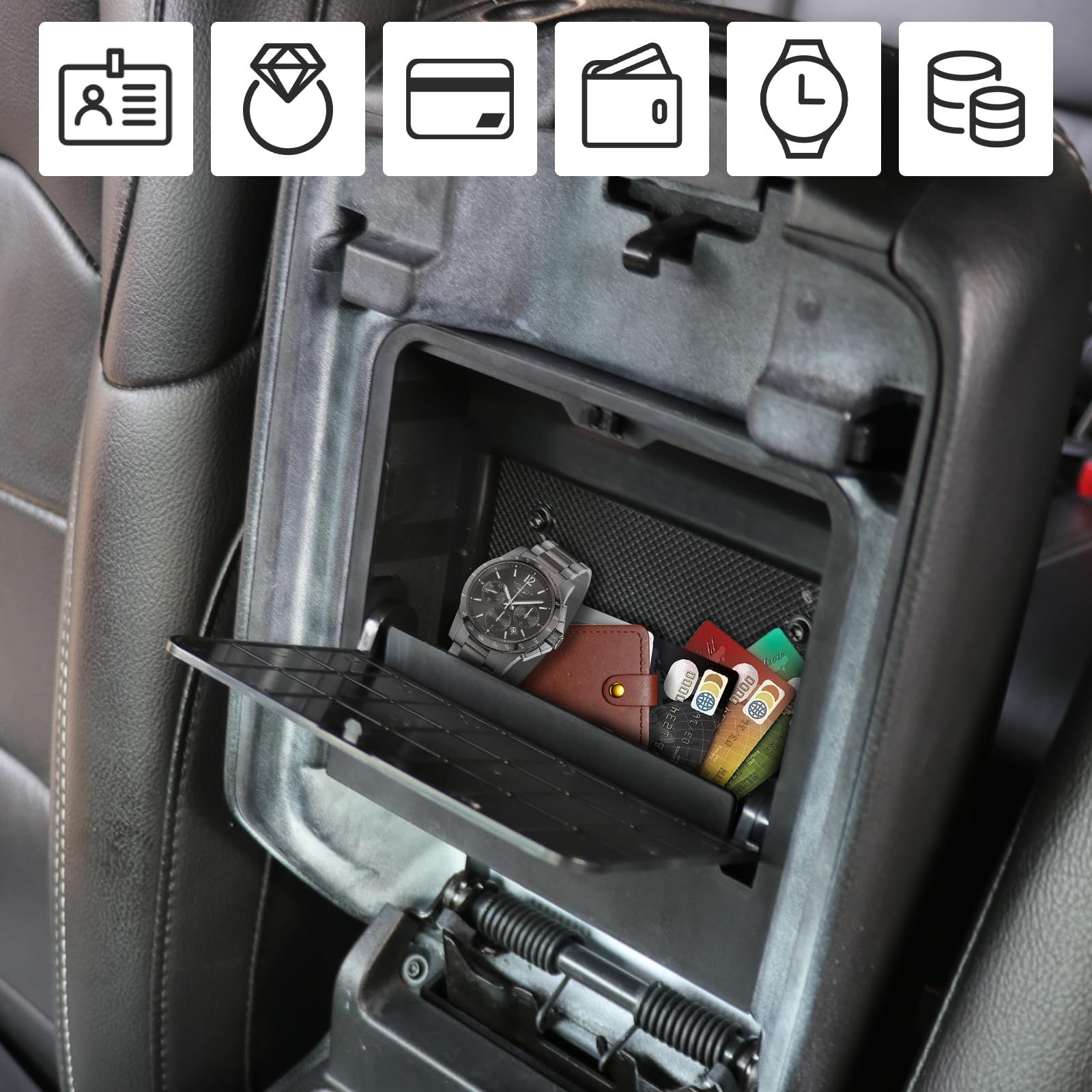 JHD-TOGO Wrangler center console installation showing easy screw mounting.