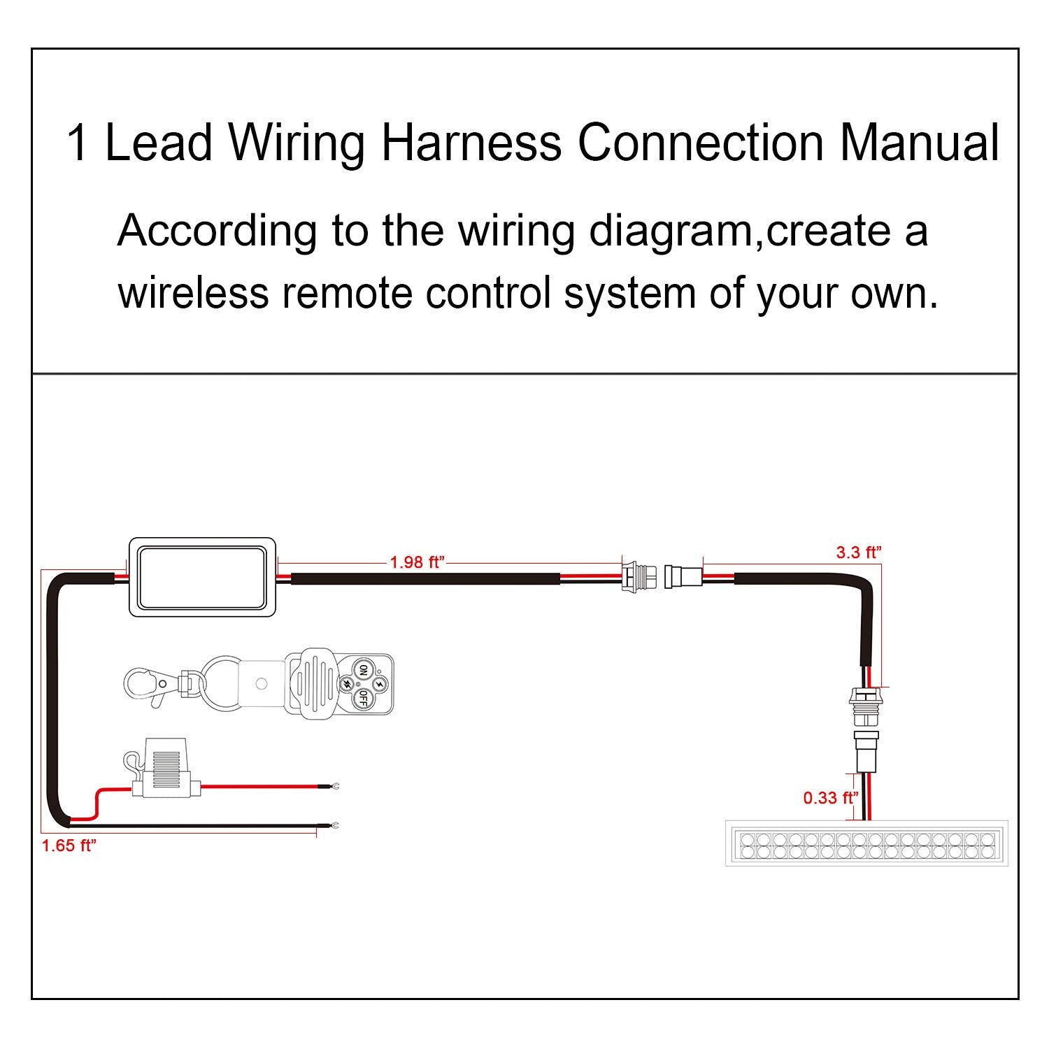 JHE remote control range graphic showing up to 100 feet
