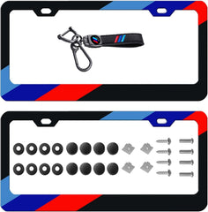 JHGVBCZZZ tri-color license frame for BMW front and rear, adds polished look