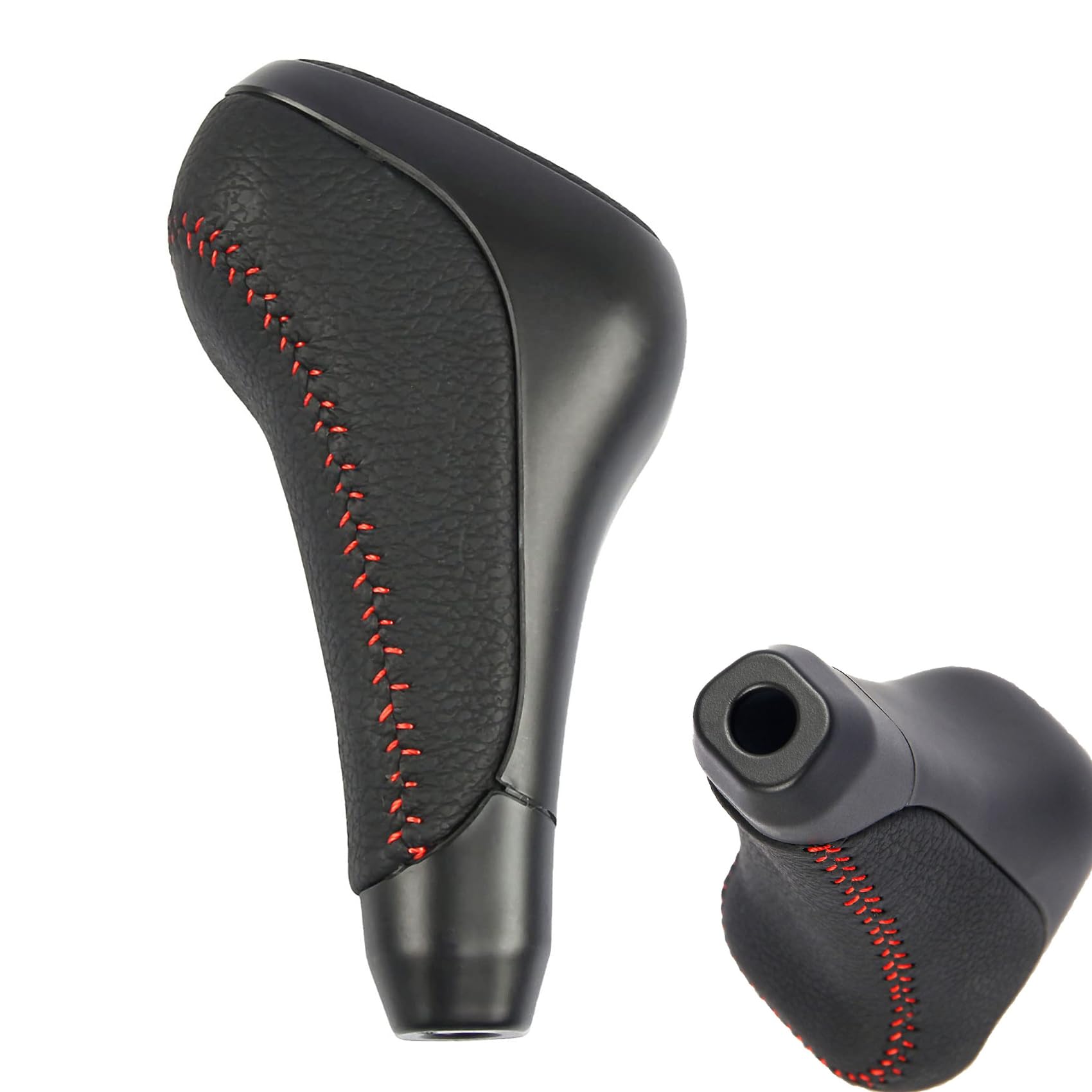 Jiacheng PTR57-34141 gear shift knob close-up reveals premium leather for durable grip.