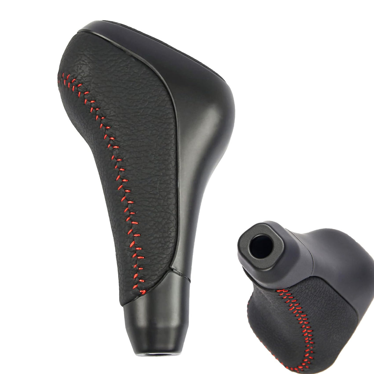 Jiacheng PTR57-34141 gear shift knob close-up reveals premium leather for durable grip.