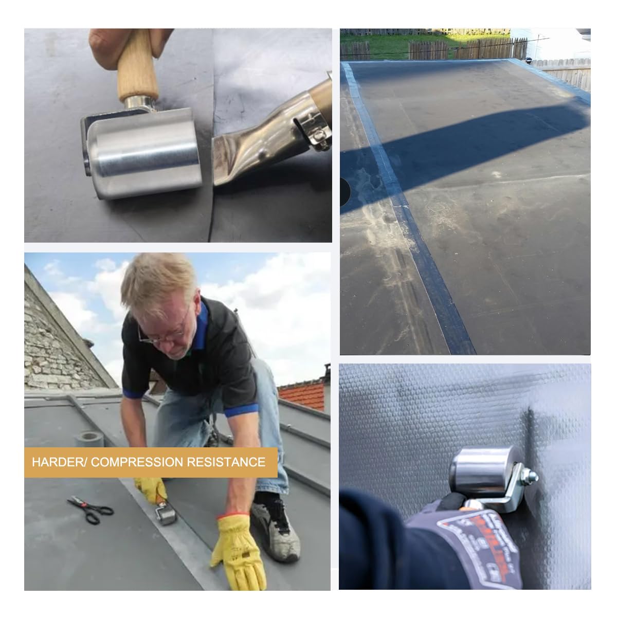 JIADING seam roller with comfortable grip aids roofs and vinyl installations.