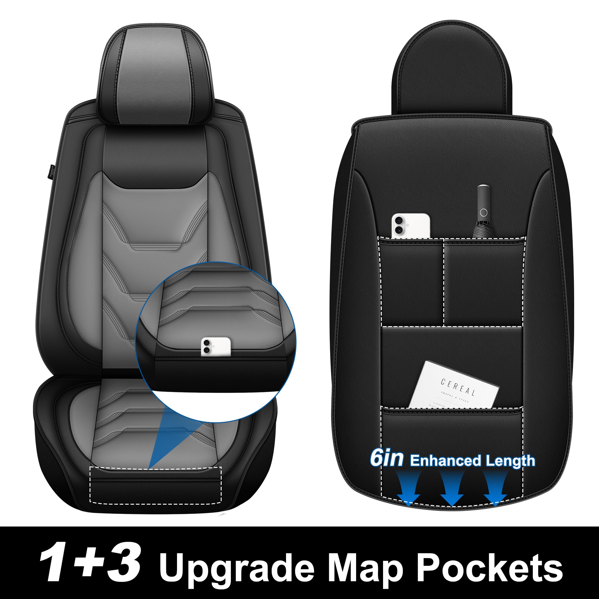 JIAMAOXIN custom-fit leather-like seat covers for Dodge RAM protect daily wear.