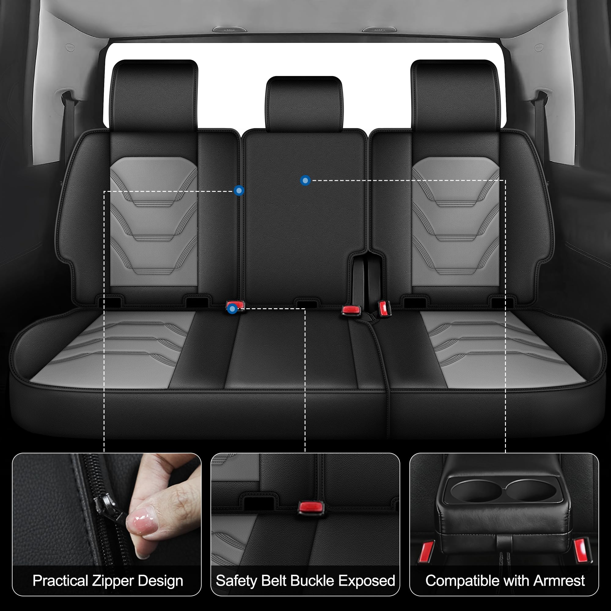 JIAMAOXIN front headrest cover for Dodge RAM with airbags-safe, sleek design.