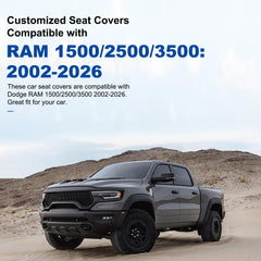 JIAMAOXIN rear seat cover for Dodge RAM provides full coverage with accessible seatbelts.