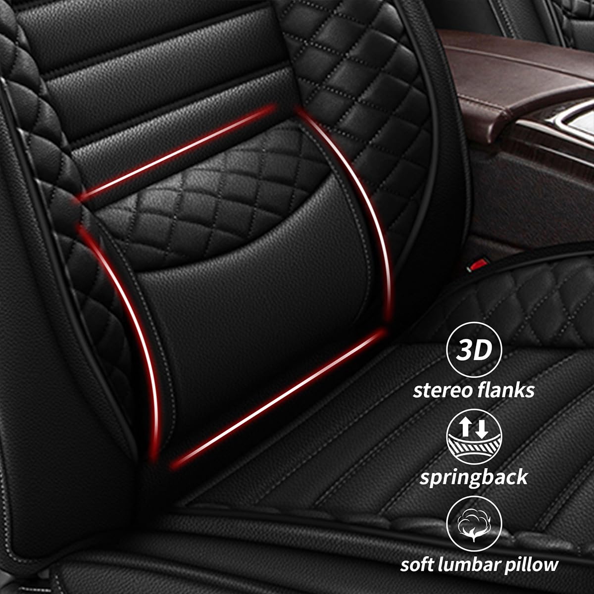 Front-seat pockets on Jiamaoxin set for extra storage during trips.