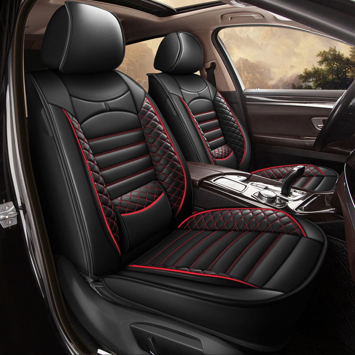 JIAMAOXIN Tucson front seat covers provide a snug, protective fit for two seats.