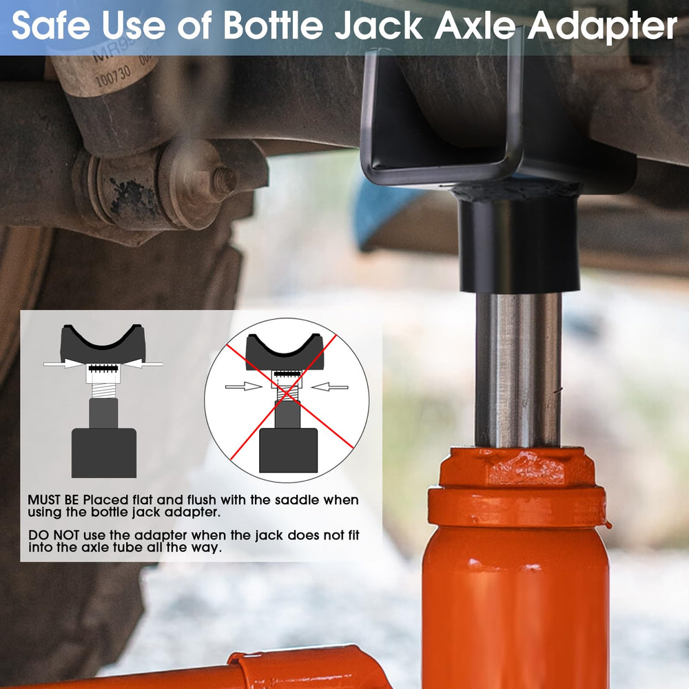 JIANBENKJ bottle jack axle adapter saddle image showing easy, portable installation