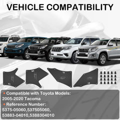 Jiankun splash guard rear-right fender for Tacoma prevents splash and debris