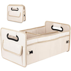 JiatuA car trunk organizer fully expanded shows large capacity for organized cargo