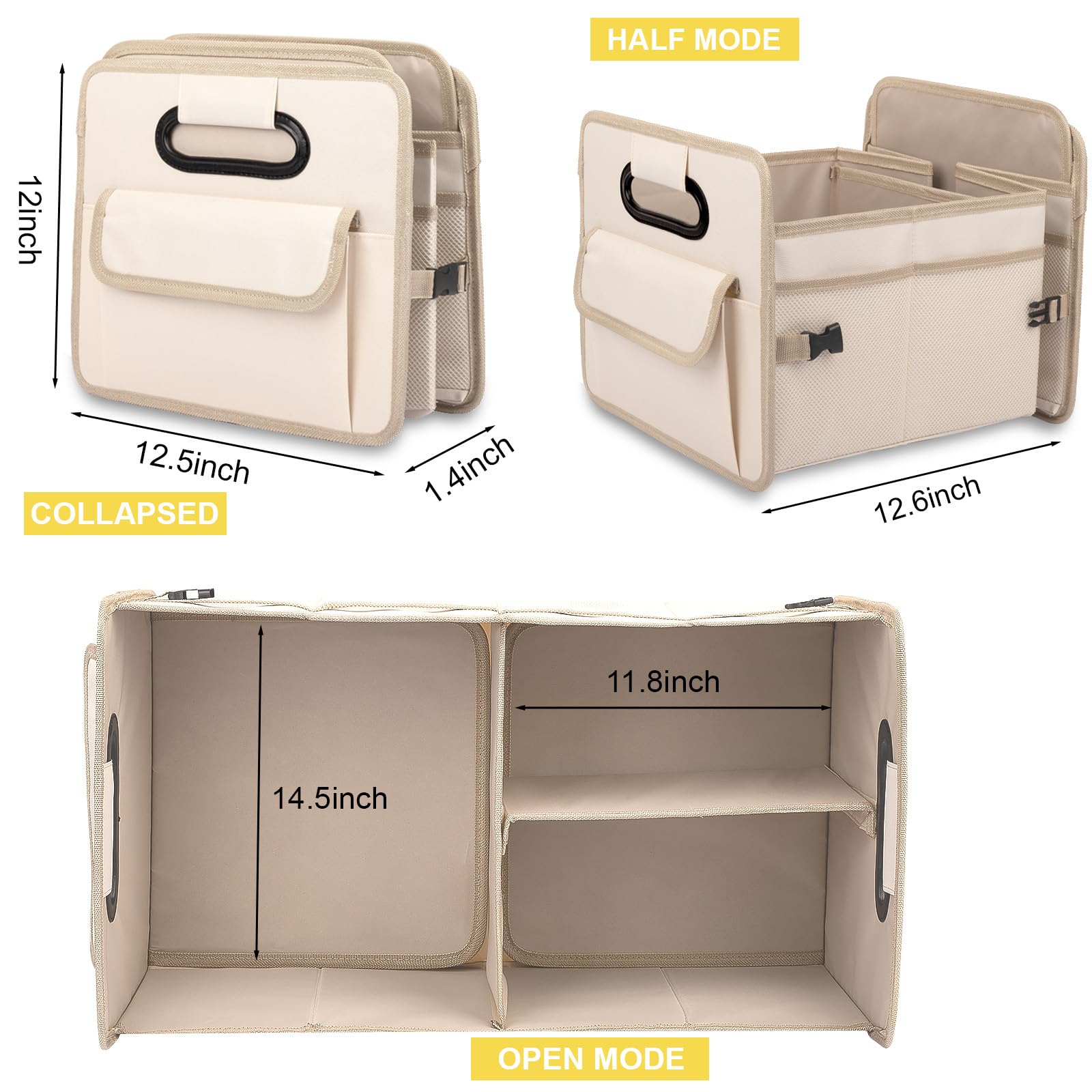 JiatuA car trunk organizer large compartment offers roomy storage for bulky items
