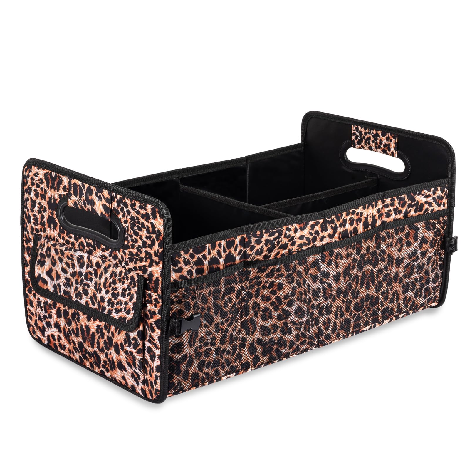 JiatuA leopard full-size trunk organizer keeps cargo neatly organized