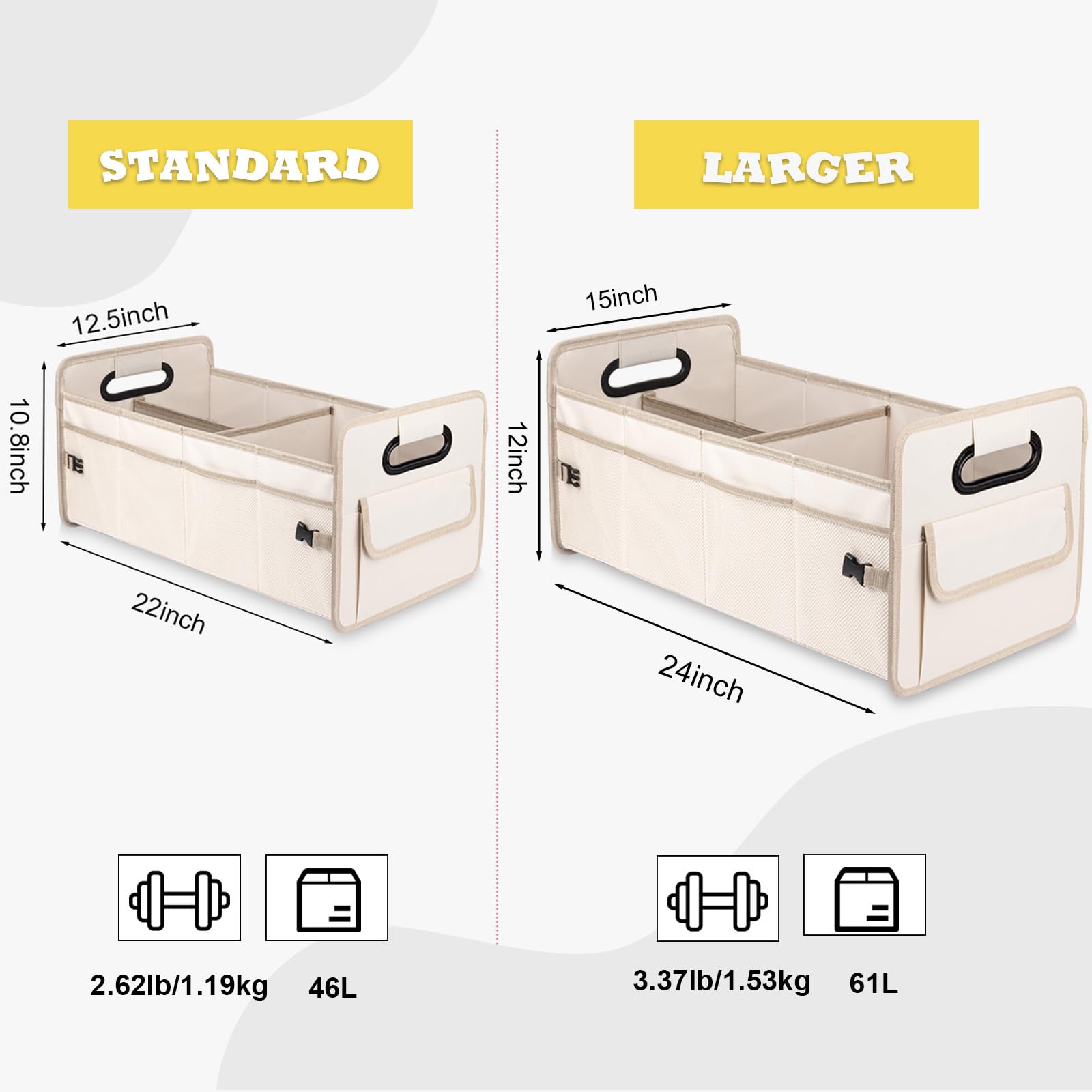 JiatuA car trunk organizer rear pockets keep tools or supplies neatly stored