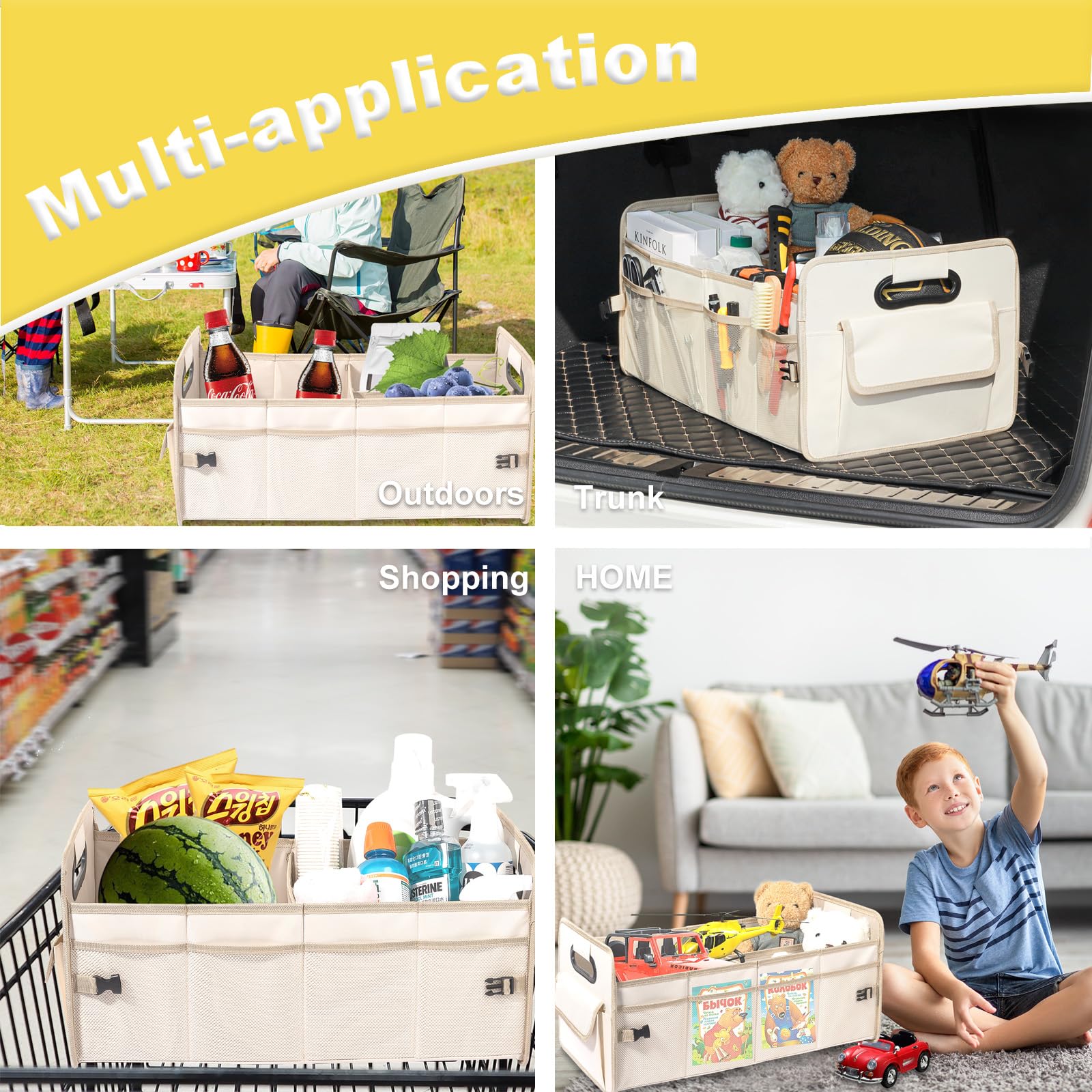 JiatuA car trunk organizer side mesh pockets for quick visibility and access