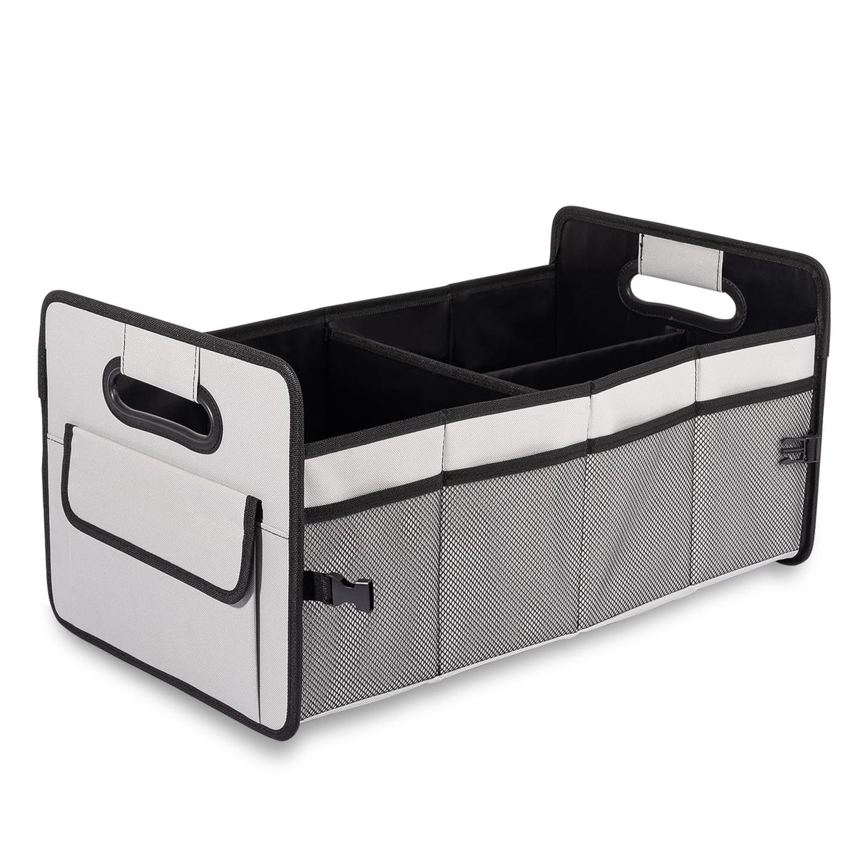 JiatuA trunk organizer with stabilizing structure for upright storage