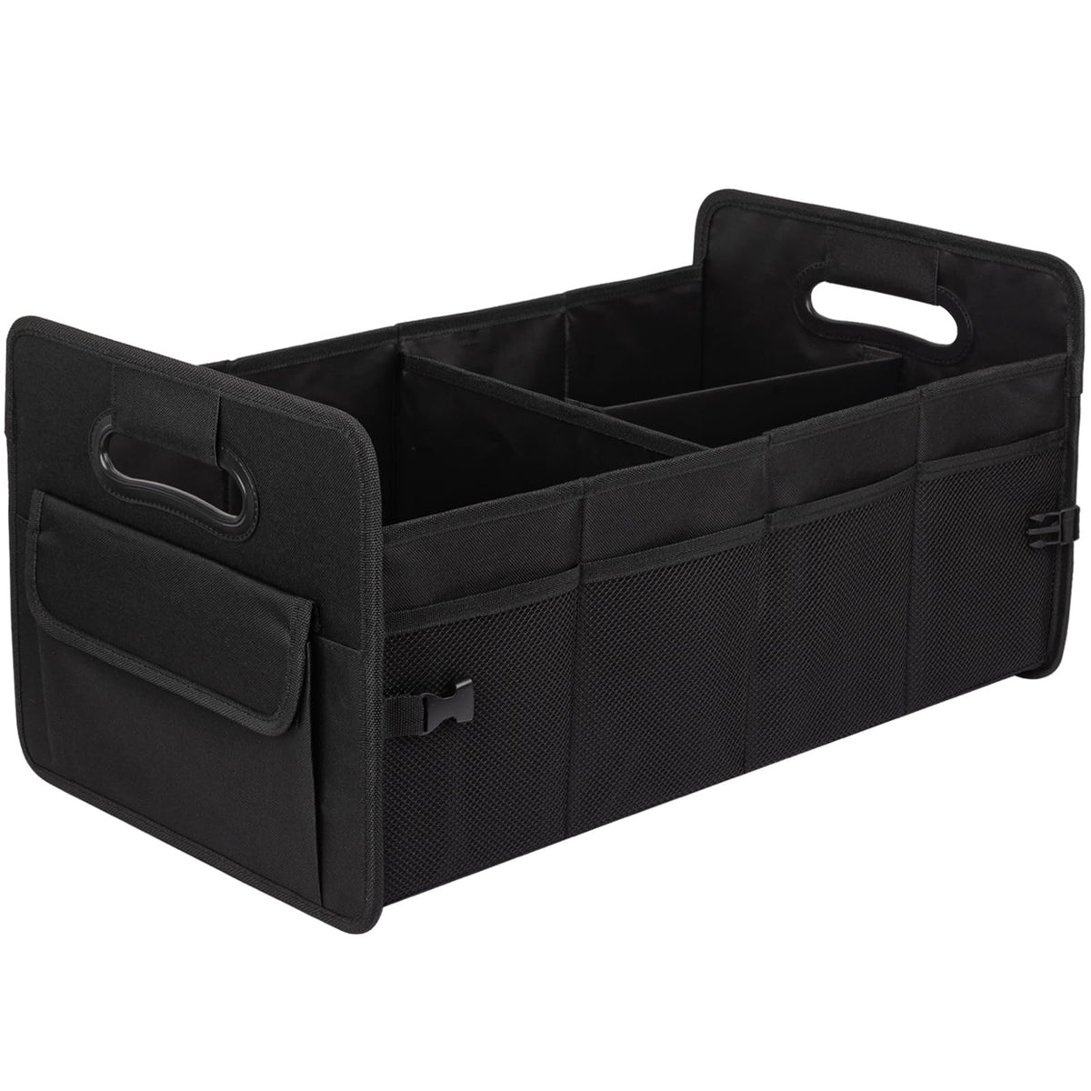 JiatuA car trunk organizer sturdy structure keeps items stable and trunk tidy.