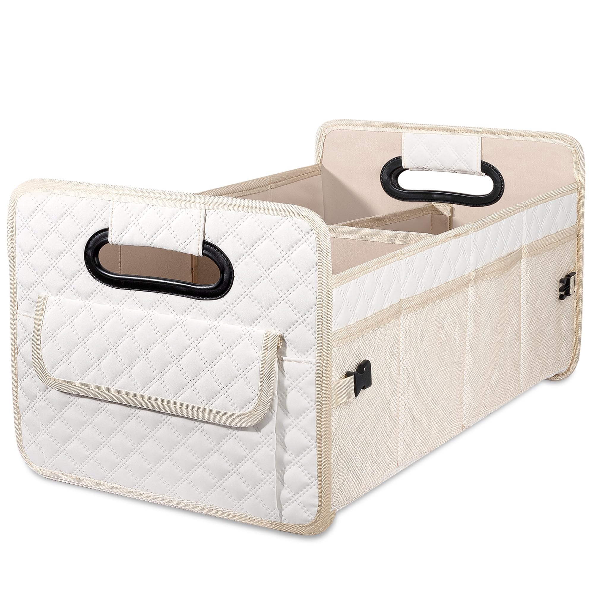 JiatuA car trunk organizer folded compactly for easy trunk storage and space saving