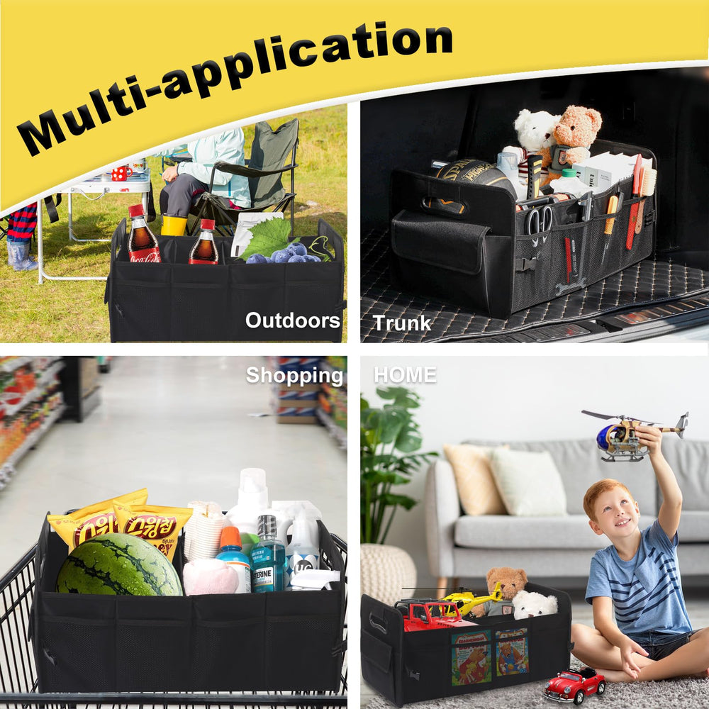 JiatuA trunk storage organization reduces clutter during trips and shopping.