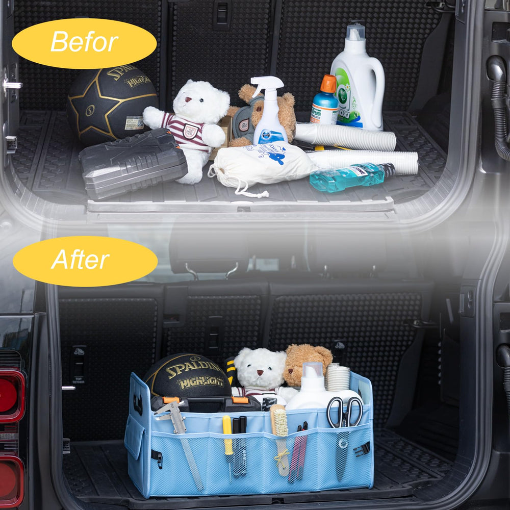 JiatuA Car Trunk Organizer waterproof 600D fabric for easy cleanup.