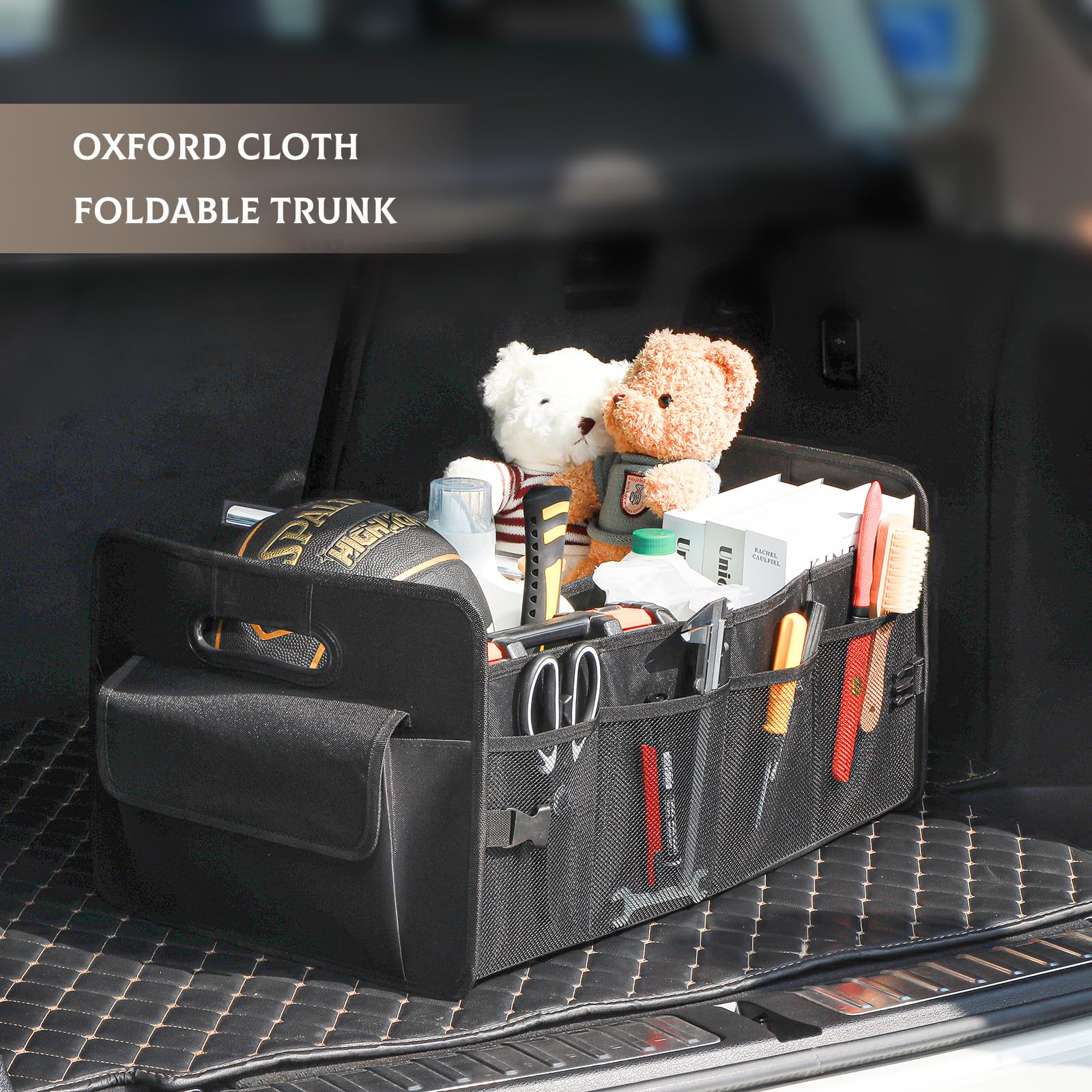 JiatuA trunk organizer with waterproof Oxford fabric for easy cleaning.