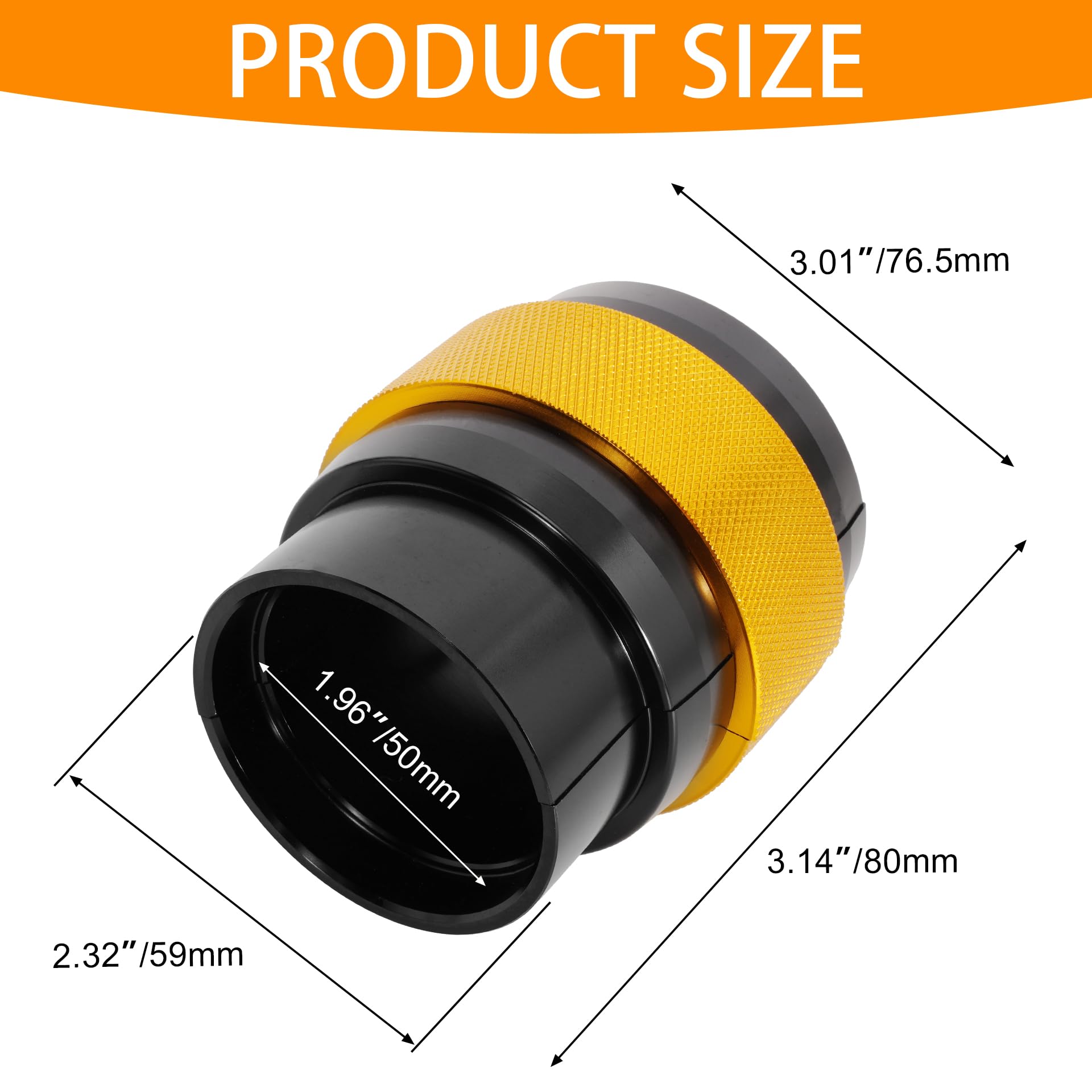 JIAYAN premium aluminum fork seal tool, 49-50mm compatibility, gold finish.
