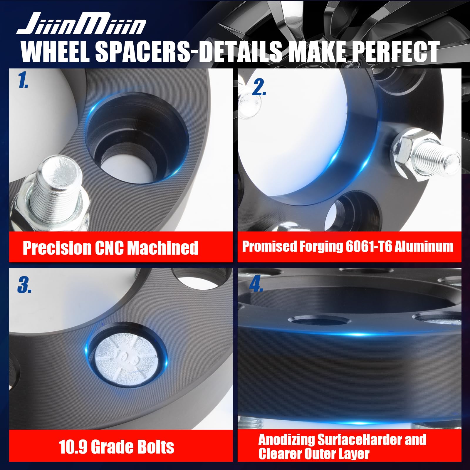 JiiinMiiin 4x4 hub bore 68mm close-up highlighting hub compatibility.