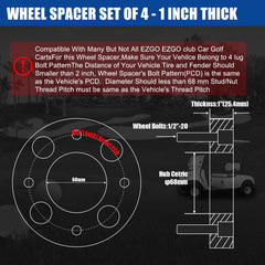 JiiinMiiin 4x4 spacer side view showing 1-inch thickness for tire clearance.