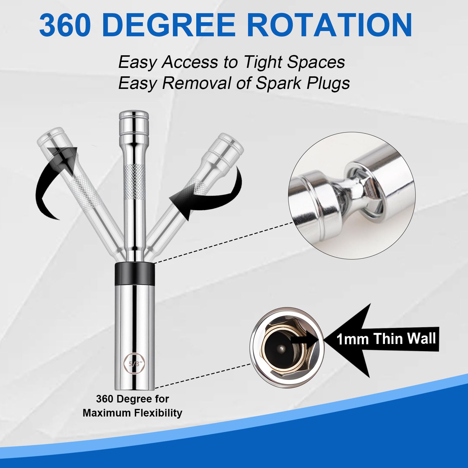 Jiimee 14mm spark plug socket ready for fast engagement.