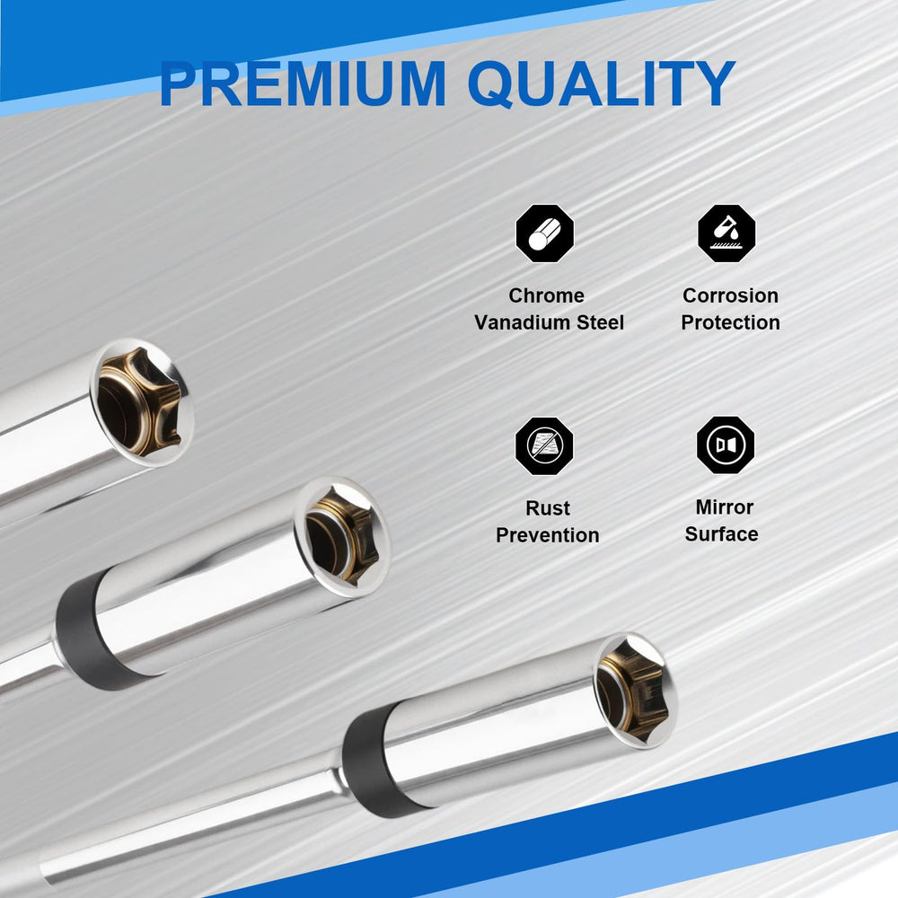 Jiimee 360-degree rotating spark plug socket enabling access to tight spaces.