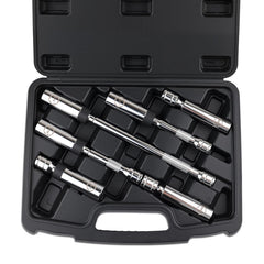 Jiimee 6-piece spark plug socket set with magnetic extensions for easy handling.