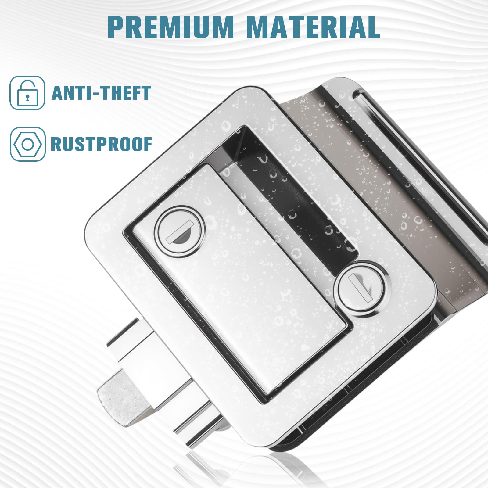 Jiimee Chrome RV door lock with four keys for shared travel access