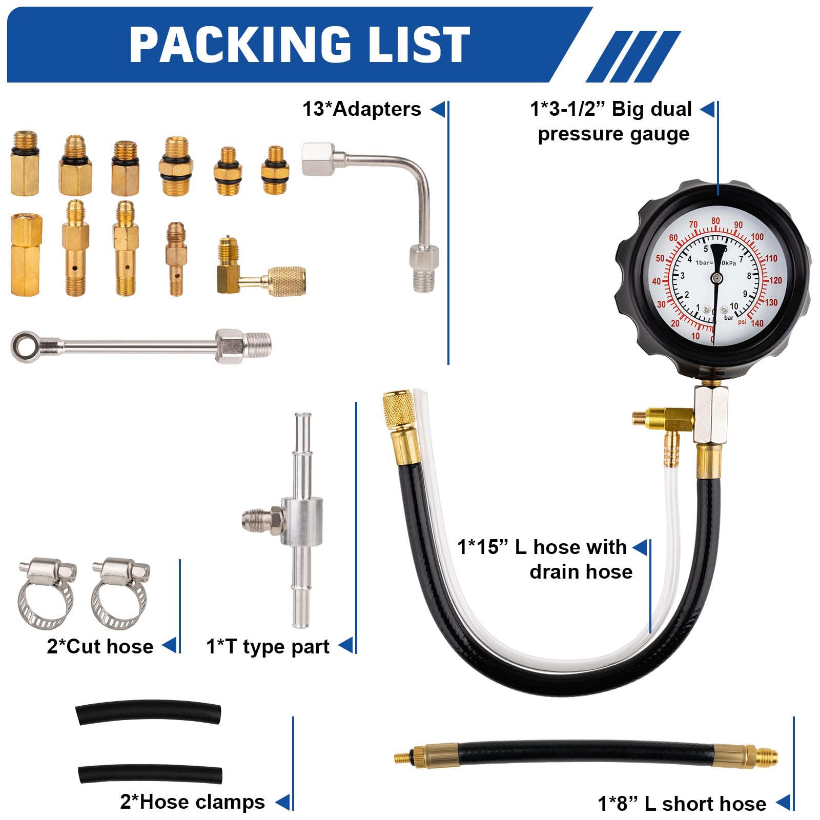 Jiimee 15-inch hose extends reach in tight engine bays.