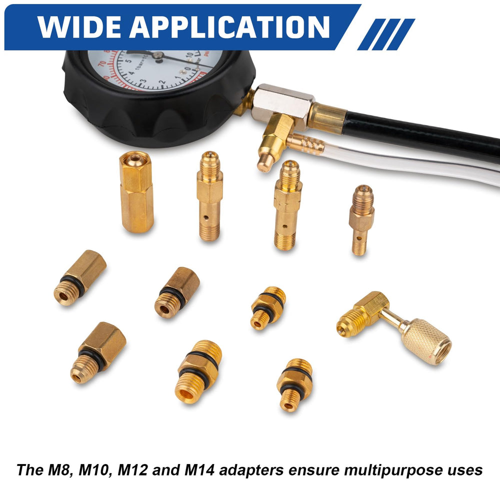 Jiimee 8-inch hose connection for versatile engine diagnostics.