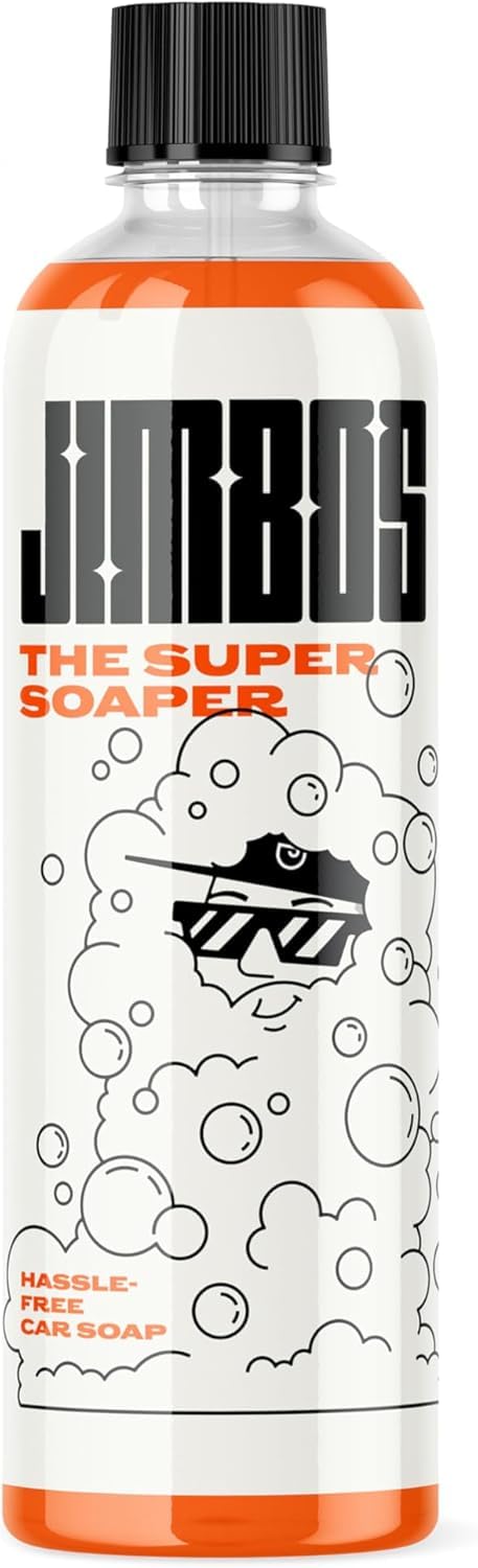 Jimbos Super Soaper bottle pour shows high-foaming action for fast, touchless cleaning.