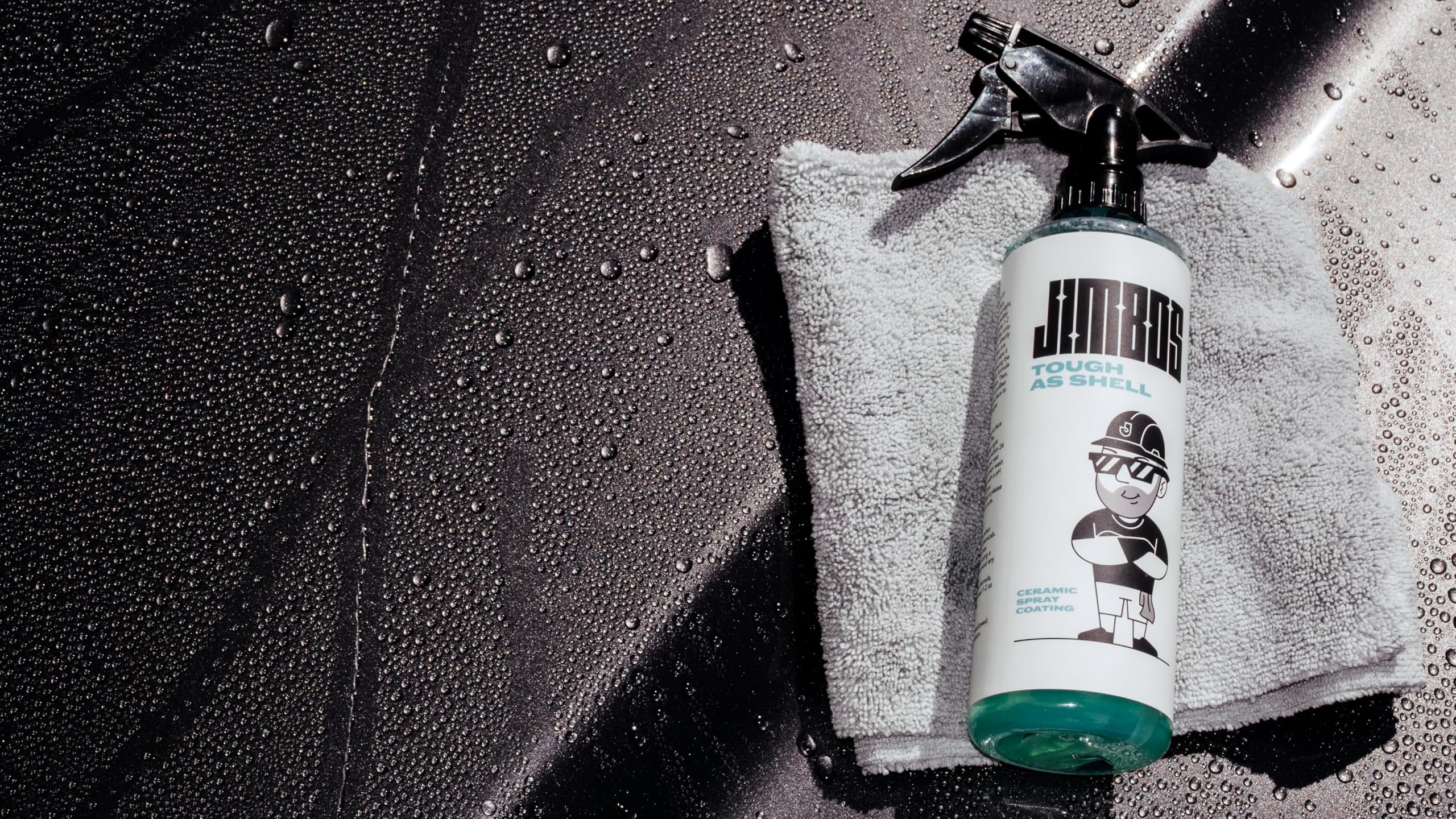 Glossy paint surface protected by Jimbos ceramic spray with UV shine