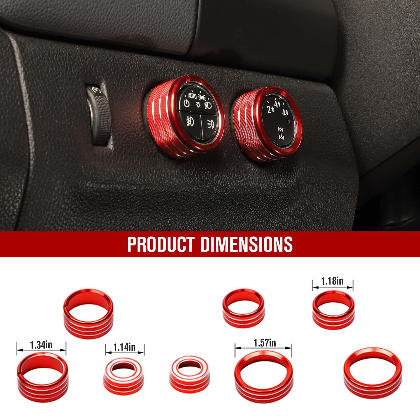 Jimen audio volume knob red accent helps locate controls at a glance