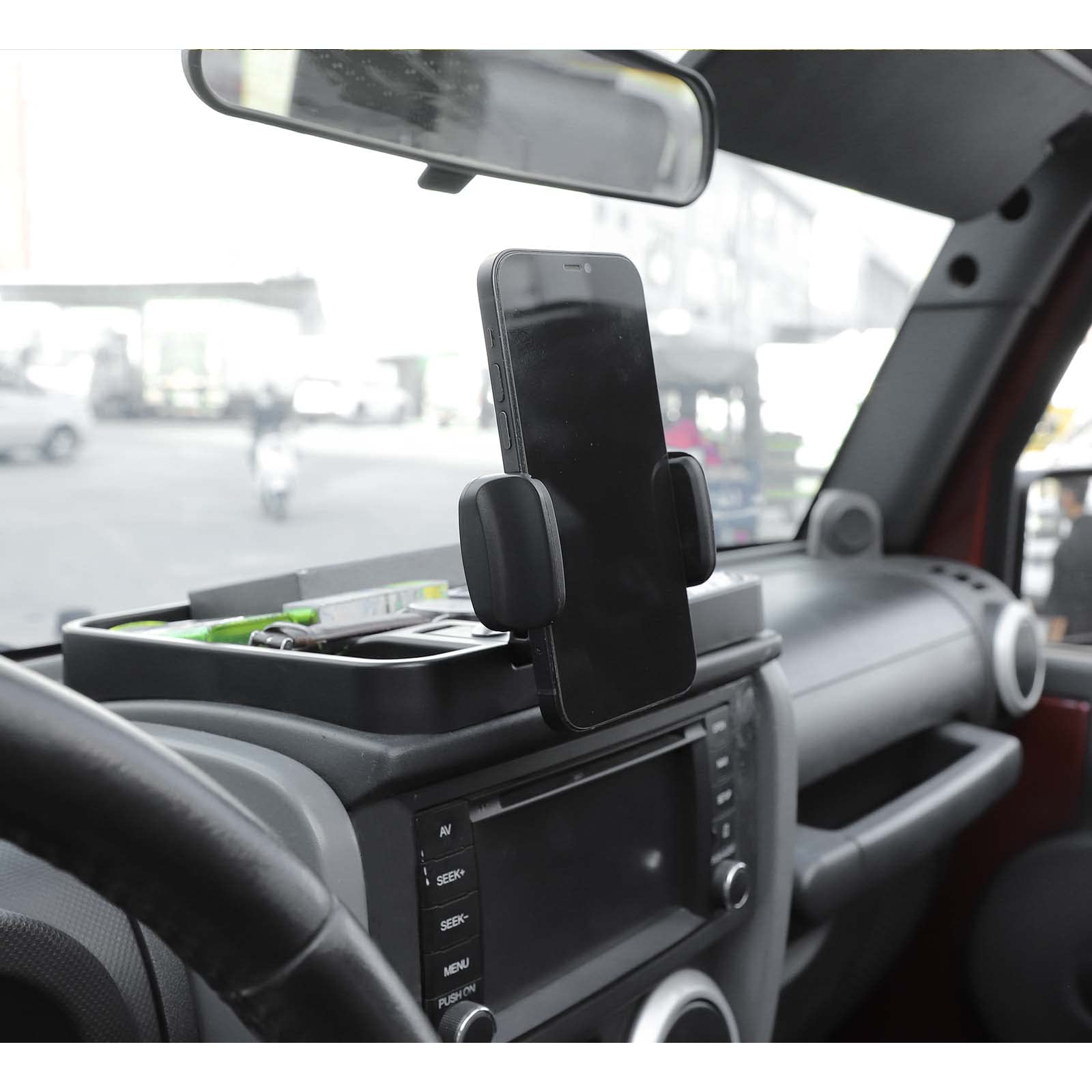 Dash tray provides quick access to essentials during drives