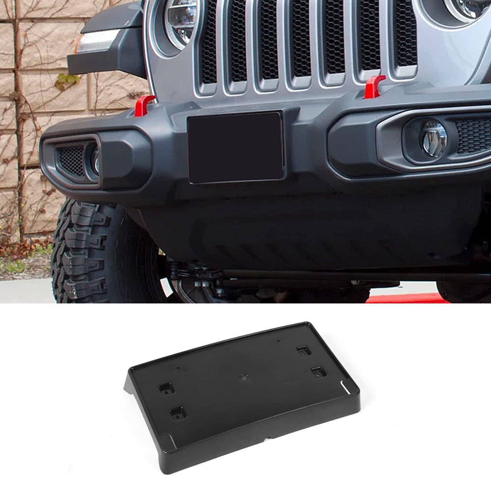 Jimen front license plate frame bracket for Jeep Wrangler, durable mounting