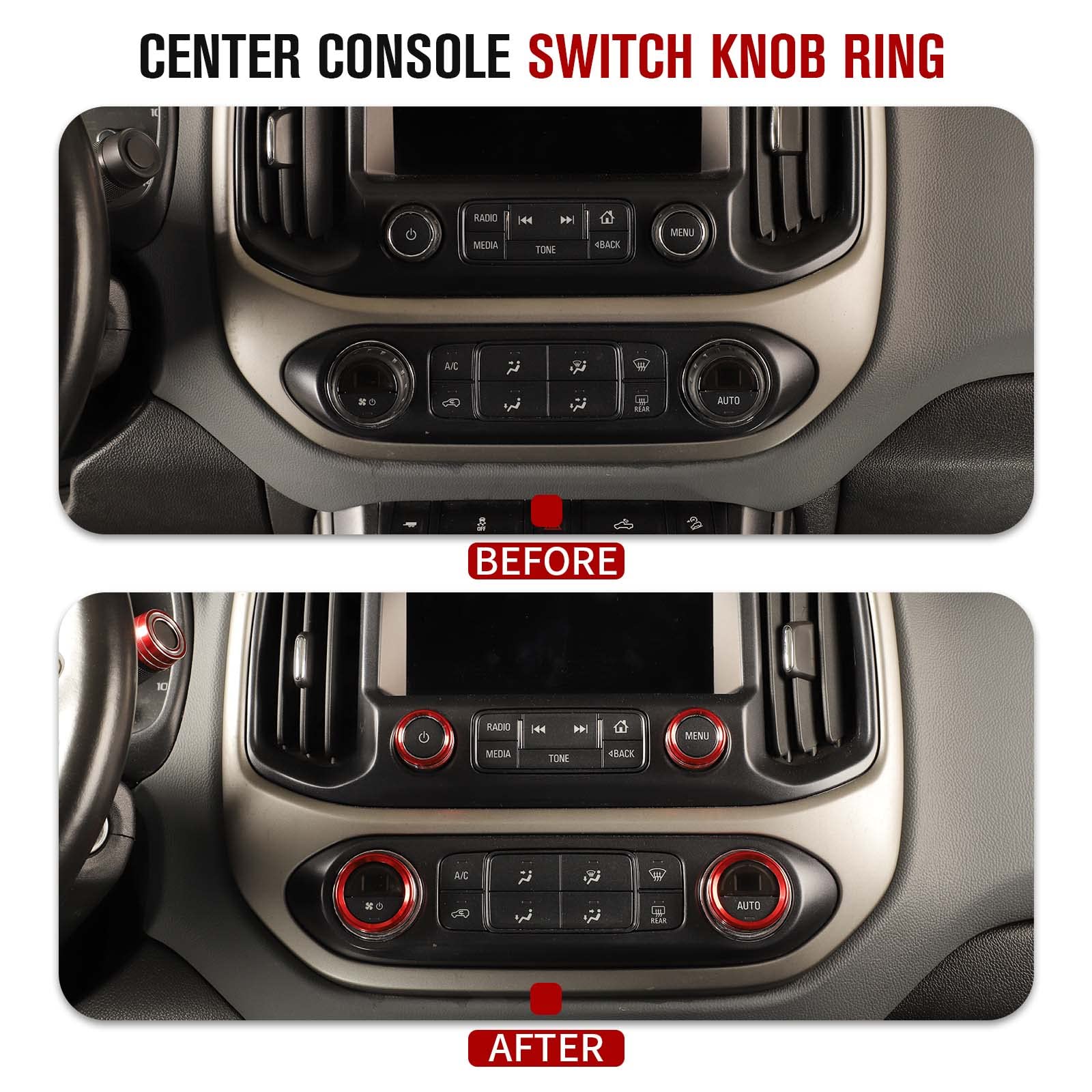 Jimen red trim kit installation-ready, no tools, and wide compatibility