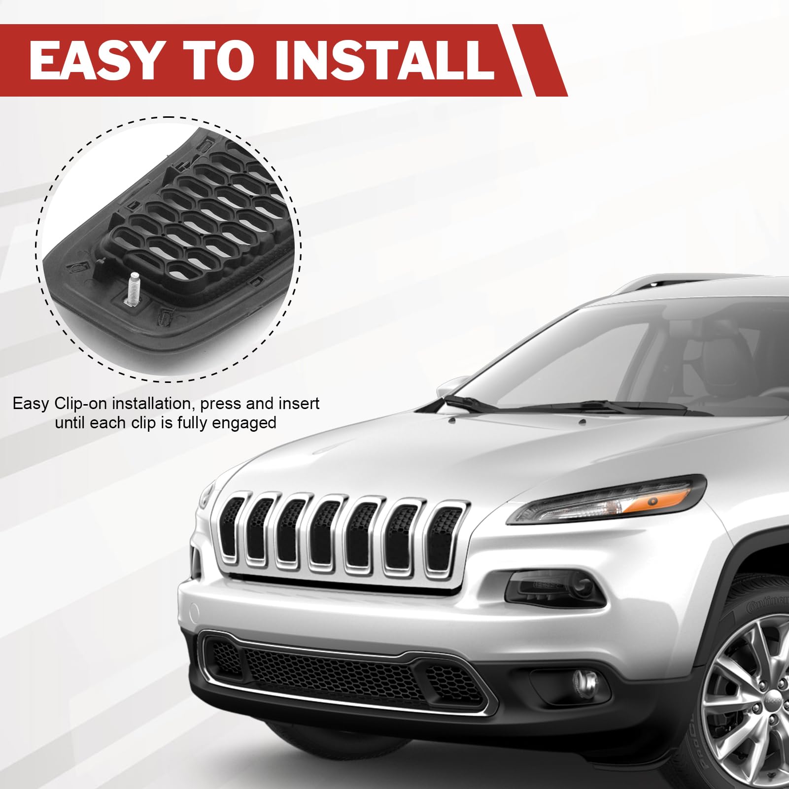 JINCHEN chrome trim grille inserts enhance exterior look with durable ABS construction