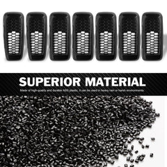 JINCHEN front grille inserts in ABS plastic for Jeep Cherokee bright black finish