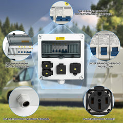JINDOUZI outlets with NEMA 14-50R TT-30R and 5-20R ready
