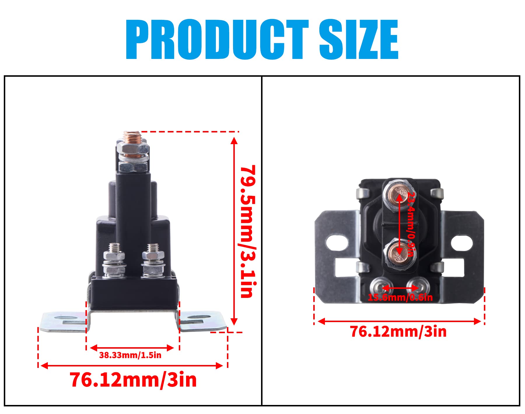 JINGKE 80A relay isolator top detail highlighting red copper binding posts