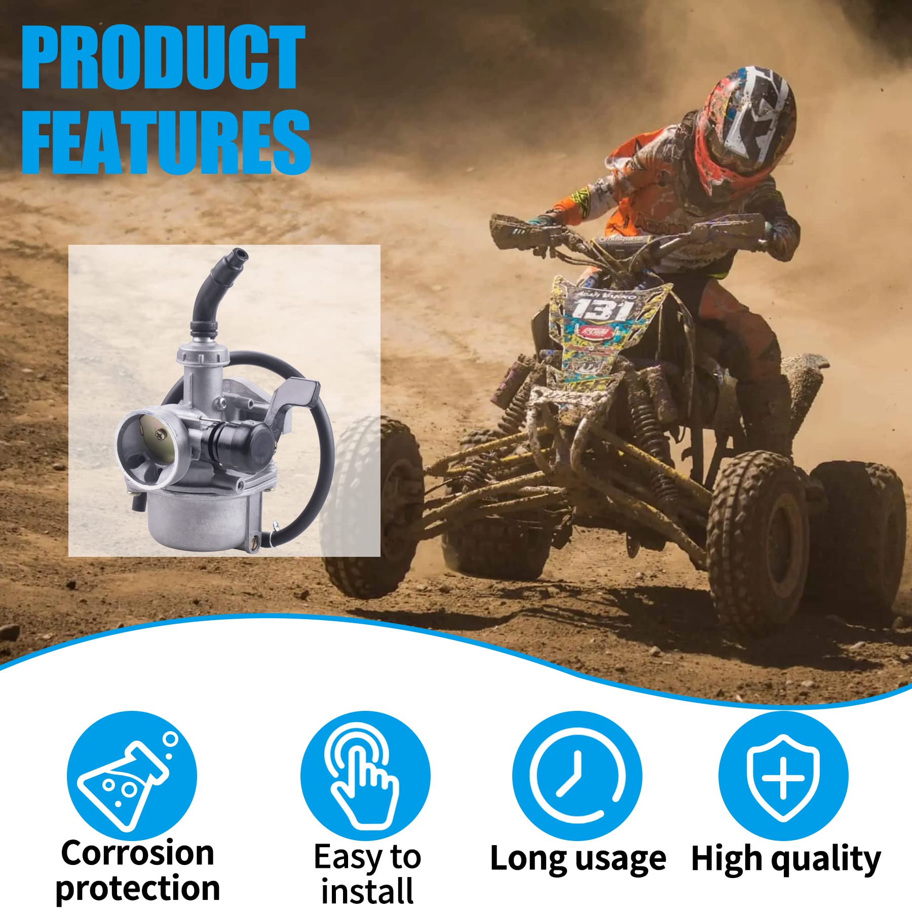 ATV or dirt bike installation with JINGKE PZ19 carburetor