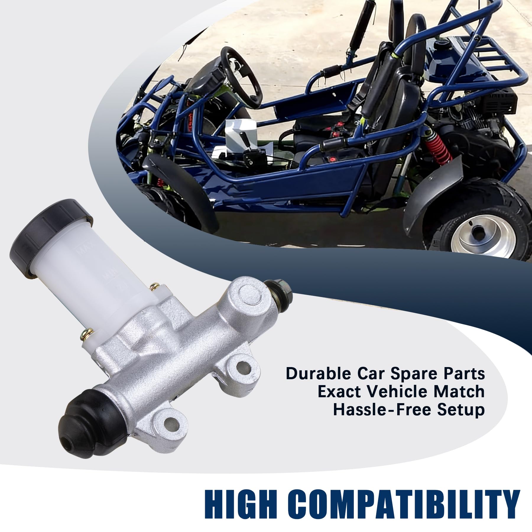 JINGKE go-kart brake cylinder, bottom view, straightforward maintenance swap.