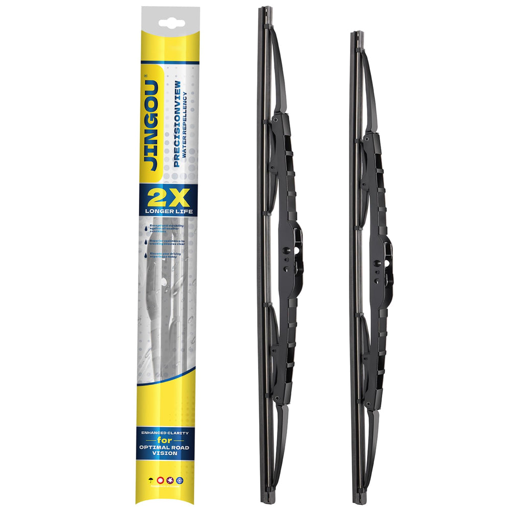 JINGOU 21in and 19in wiper blades set for reliable all-season use